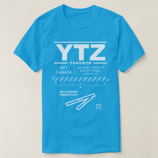 Billy Bishop Toronto City Airport YTZ T-shirt (Design voorkant)