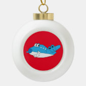 Billy Blue Kerstmis Collectie! Keramische Bal Ornament (Voorkant)