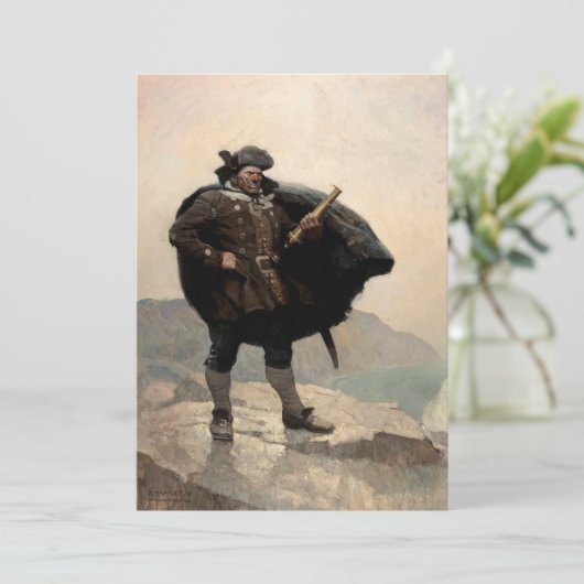 Billy Botten, Treasure Island, door N.C. Wyeth Bedankkaart (Staand voorkant)