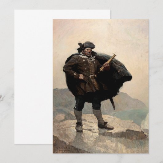 Billy Botten, Treasure Island, door N.C. Wyeth Bedankkaart (Voorkant / Achterkant)