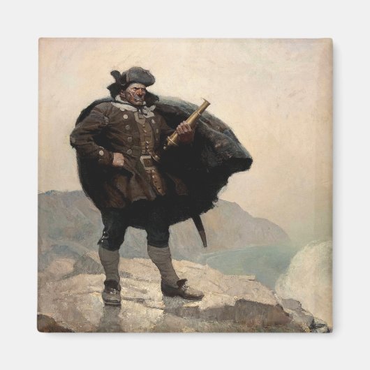 Billy Botten, Treasure Island, door N.C. Wyeth Magneet (Voorkant)