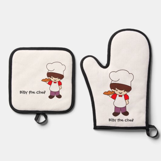 Billy de Chef Masterchef Print Ovenwant & Pannenlap Set (Voorkant)