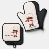 Billy de Chef Masterchef Print Ovenwant & Pannenlap Set (Voorkant / Achterkant)