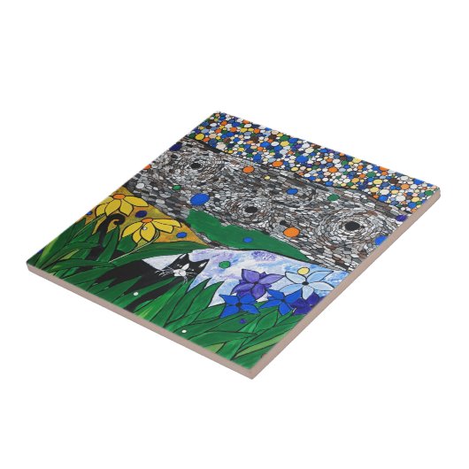 billy de kat en zijn geheime tuin tegeltje (Zijkant)