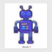 Billy de Schattigee Blue Robot Whimsical Sticker (Vel)