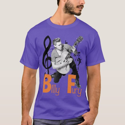 Billy Fury beat retro friends T-shirt (Voorkant)