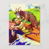 billy geitenkorf en trol briefkaart (Voorkant)