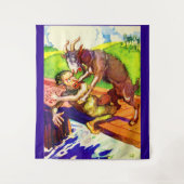 billy geitenkorf en trol wandkleed (Voorkant)