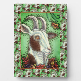 BILLY GOAT EN HERFSTBLADEREN, THANKSGIVING BOERDER FOTOPLAAT