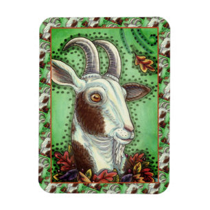 BILLY GOAT EN HERFSTBLADEREN, THANKSGIVING BOERDER MAGNEET