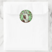 BILLY GOAT EN HERFSTBLADEREN, THANKSGIVING BOERDER RONDE STICKER (Tas)