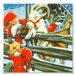 "Billy Goat Helper" van Jenny Nystrom Foto Afdruk