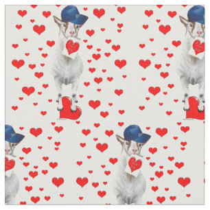 Billy Goat met Valentijnse en rode harten Stof