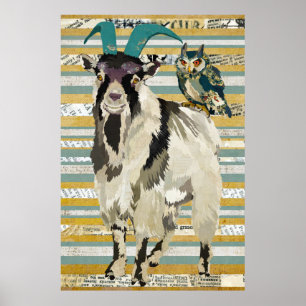 Billy Goat & Owl Art Poster