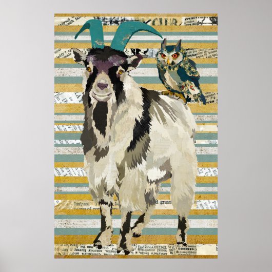Billy Goat & Owl Art Poster (Voorkant)