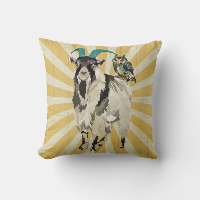 Billy Goat & Owl Mojo Pillow Kussen (Voorkant)