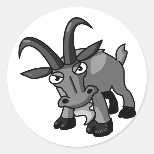 Billy Goat Ronde Sticker (Voorkant)