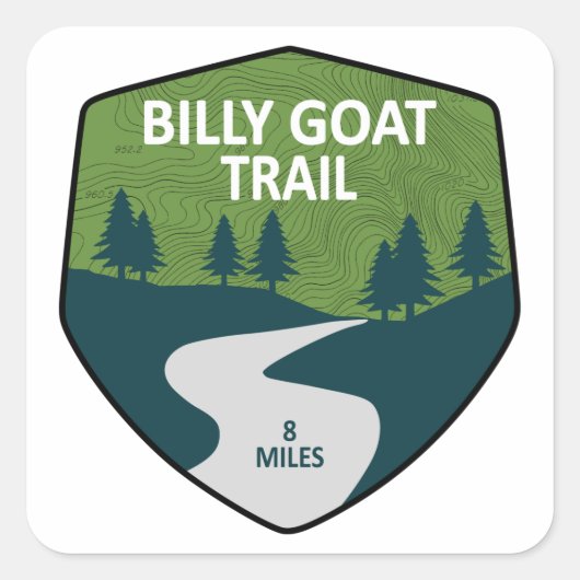 Billy Goat Trail Maryland Vierkante Sticker (Voorkant)