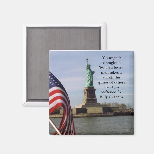 Billy Graham Courage Quote op Magnet (Voorkant / Achterkant)