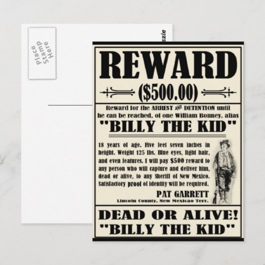 Billy het Kind Gezocht Poster Briefkaart (Voorkant / Achterkant)