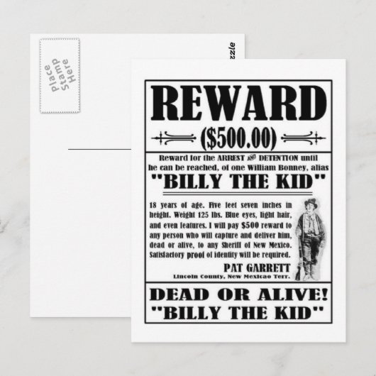  Billy het Kind Gezocht Poster Briefkaart (Voorkant / Achterkant)