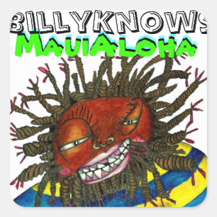 Billy kent Maui Aloha Vierkante Sticker