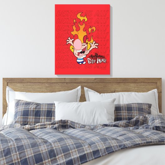 Billy & Mandy - Vernietig ons allemaal Canvas Afdruk (Insitu (Slaapkamer))