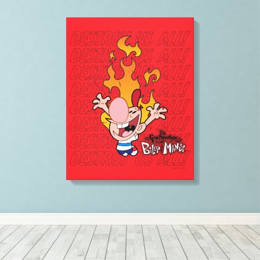 Billy & Mandy - Vernietig ons allemaal Canvas Afdruk (Insitu (Houten vloer))