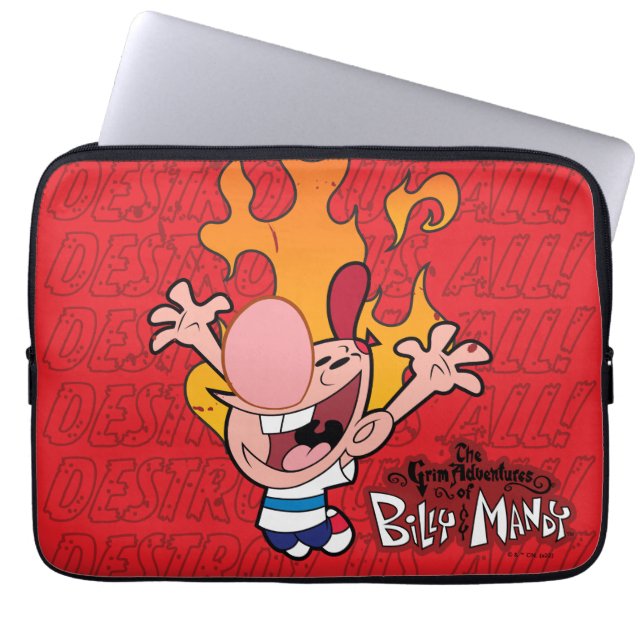 Billy & Mandy - Vernietig ons allemaal Laptop Sleeve (Voorkant)