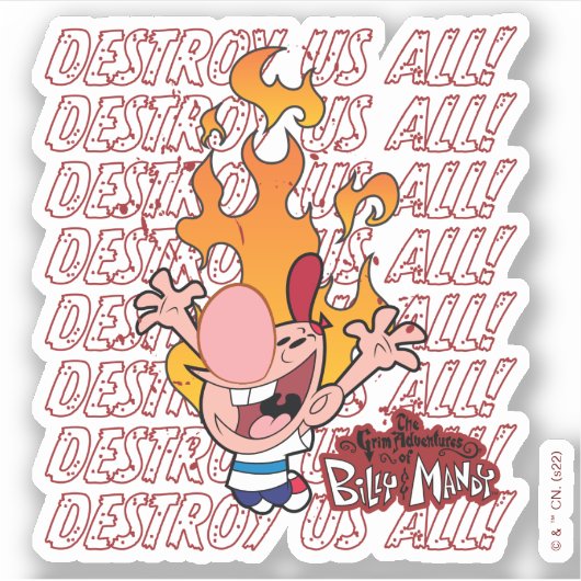 Billy & Mandy - Vernietig ons allemaal Sticker (Voorkant)