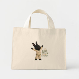 Billy ochtendstretch Schattige Zwarte Rex Konijn Mini Tote Bag