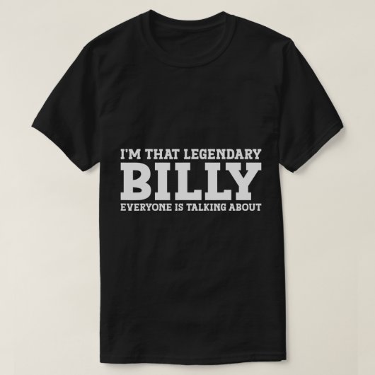 Billy Personal Name First Name Funny Billy T-Shirt (Design voorkant)
