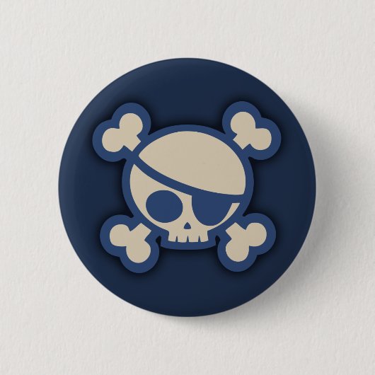 Billy Roger-Blue Ronde Button 5,7 Cm (Voorkant)