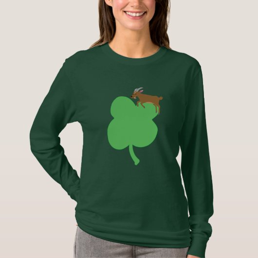 Billy Swags St. Patricks Day Goat Themed Long  T-shirt (Voorkant)