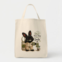 Billy Tanden Poetsen Schattige Zwarte Rex Konijn Tote Bag