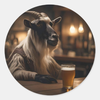 Billy the Kid: een geit loopt een bar binnen, Ronde Sticker