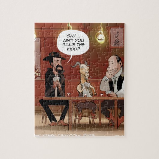 Billy The Kid? Grappige Geit Cartoon Legpuzzel (Verticaal)