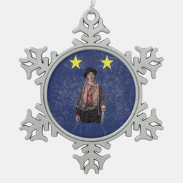 Billy the Kind American Gunfighter Outlaw Old West Tin Sneeuwvlok Ornament