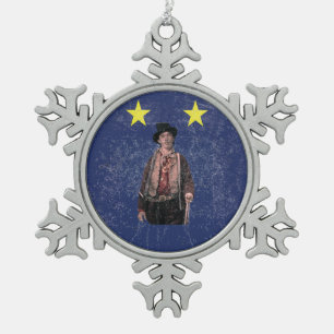 Billy the Kind American Gunfighter Outlaw Old West Tin Sneeuwvlok Ornament