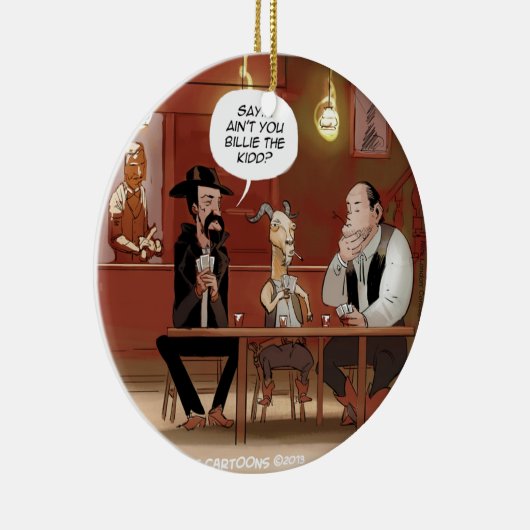 Billy The Kind? Funny Goat Cartoon Keramisch Ornament (Rechts)