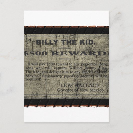Billy The Kind Gezocht Poster Briefkaart (Voorkant)