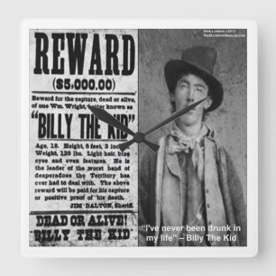Billy The Kind Gezocht Poster Wall Clock Vierkante Klok