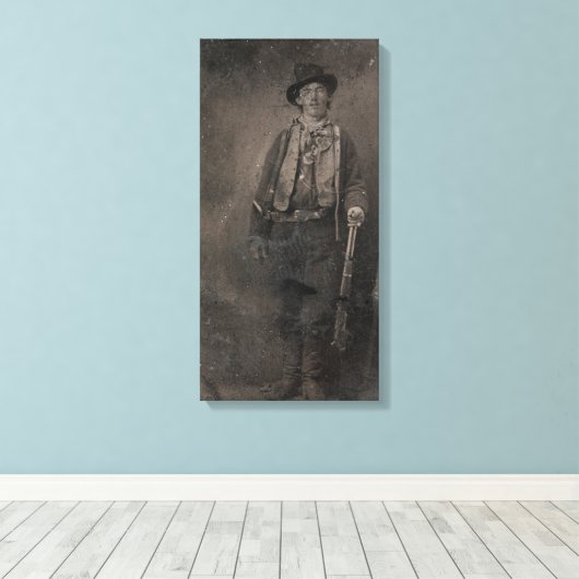  Billy the Kind Old West Outlaw Canvas Afdruk (Insitu (Houten vloer))