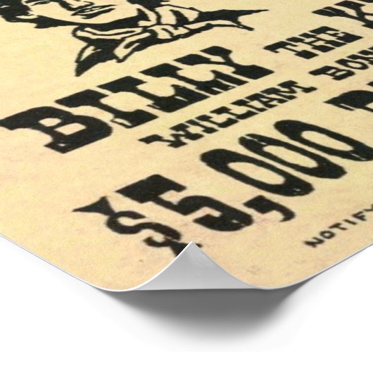 Billy the Kind Old Wild West Wanted Poster (Hoek)