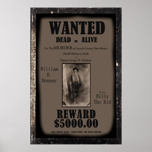 Billy The Kind Wanted Dead of Alive Poster (Voorkant)