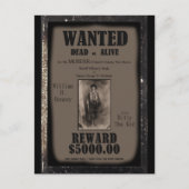 Billy The Kind Wanted Dead of Alive Poster Briefkaart (Voorkant)