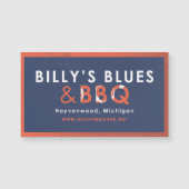 Billy's Blues en BBQ Magnet. (Voorkant)