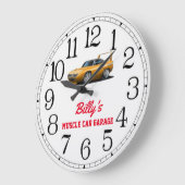 Billy's Muscle Car Garage Large Clock Grote Klok (Hoek)