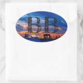 Biloxi Beach "BB" Ovale Sticker (Tas)