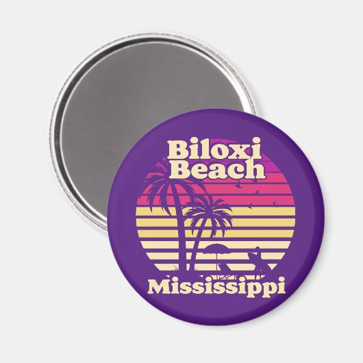 Biloxi Beach Mississippi Magneet (Voorkant / Achterkant)